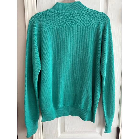 Alps Rugged Outdoors Women’s Vintage Teal Cowl Neck Button Up Sweater size Med - Picture 5 of 5
